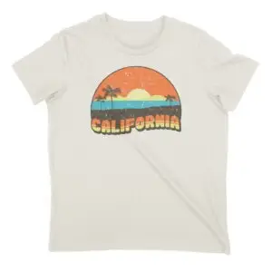 EcruTee California Vintage Sunset Women's Tee | SoCal Apparel | Retro California T-Shirt