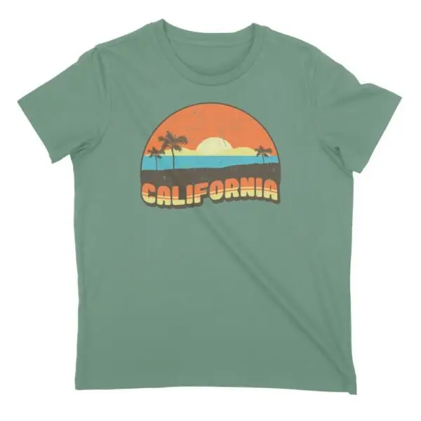 SageTee California Vintage Sunset Women's Tee | SoCal Apparel | Retro California T-Shirt