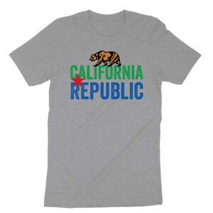 AthleticHeather California Republic Bear Graphic Tee | SoCal Apparel | California Pride T-Shirt